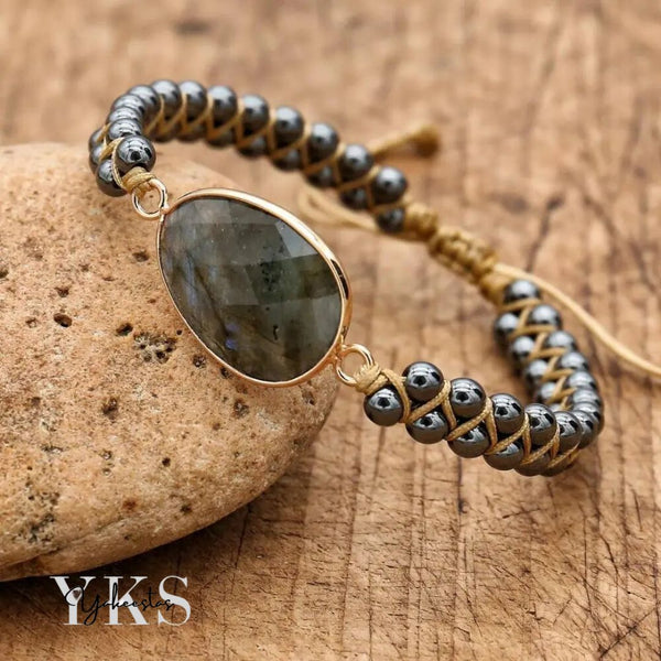 Pulsera de Labradorita y Hematita "Luz y Protección" - yakeestas